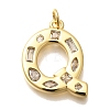 Brass Micro Pave Clear Cubic Zirconia Pendants KK-G521-01G-Q-1