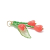 Glass Seed Beaded Magnolia Flower Pendants PALLOY-MZ01112-4