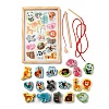 Wooden Magnetic Fishing Games AJEW-D066-01E-1