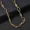 304 Stainless Steel Star Link Chain Necklaces for Women NJEW-A046-02A-G-1