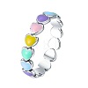 Heart Zinc Alloy Enamel Finger Rings WG3FD51-03-5