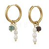 Natural Multicolor Tourmaline Hoop Dangle Earrings EJEW-JE07218-5