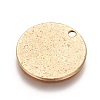 Ion Plating(IP) 304 Stainless Steel Textured Pendants STAS-I098-01-15mm-G-2