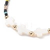 Shell Cross & Glass Beaded Necklace for Women NJEW-JN03910-02-4