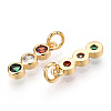 Brass Micro Pave Colorful Cubic Zirconia Pendants KK-K360-12G-1-2