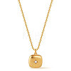 Brass Micro Pave Clear Cubic Zirconia Geometric Pendant Cable Chain Necklaces for Women WG4F4F3-03-3
