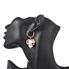 Column with Heart 316 & 202 Stainless Steel Hoop Earrings EJEW-JE06736-01-2