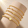 Brass and Stainless Beaded Stretch Bracelet Sets VB9693-1-2