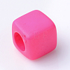 Solid Color Acrylic European Beads SACR-T001-02A-2