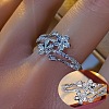 Brass Micro Pave Cubic Zirconia Finger Rings WG493E8-02-1