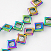 Non-magnetic Synthetic Hematite Beads Strands G-Q886-13x13mm-6-2