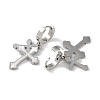 Cross 304 Stainless Steel Shell Stud Earrings EJEW-L283-022P-2