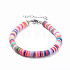Handmade Polymer Clay Heishi Beads Bracelets BJEW-JB04472-1