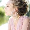Kissitty 7 Pairs 7 Style Resin Pearl Beaded C-shape & Ring Dangle Stud Earrings FIND-KS0001-16-16