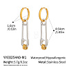 Two Tone 304 Stainless Steel Hoop Dangle Earrings for Women HI0362-1-1