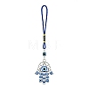 Alloy with Resin Evil Eye Pendant Decoration HJEW-JM01477-02-1