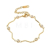 304 Stainless Steel Cubic Zirconia Link Bracelets SA-CBA8C9C-04B-G-3