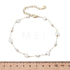 Summer Beach Natural White Shell Link Chain Anklets AJEW-AN00771-01-2