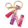 Alloy Resin Butterfly Keychains KEYC-TADJ0002-02G-N-2