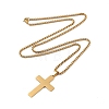 201 Stainless Steel Religion Pendant Box Chain Necklaces for Women NJEW-U018-02G-02-2