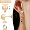 20Pcs Brass Half Round Stud Earring Findings KK-BC0008-81-2