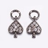 Brass Micro Pave Cubic Zirconia Charms ZIRC-G128-05B-1