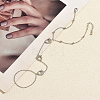 Elegant Brass Micro Pave Clear Cubic Zirconia OT Link Hand Chain Ring Bracelets for Women YB8510-1