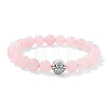 Natural Rose Quartz Round Beaded Stretch Bracelets LS-BJ1741-9-1