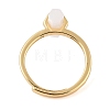 Double Pointed Hexagonal Prism Natural Moonstone Adjustable Rings for Women RJEW-G327-01G-02-3