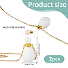 Natural Quartz Crystal Faceted Perfume Bottle Pendant 304 Stainless Steel Cable Chain Necklaces NJEW-WH0002-268E-2
