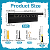 Rectangle Pine Wood Wall Mounted Jewelry Display Stands with 24Pcs Golden Tone Metal Hooks ODIS-WH0038-271-3