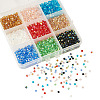 18 Strands 9 Colors AB Color Plated Transparent Glass Beads Strands GLAA-TA0004-44-3