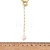 Adjustable 304 Stainless Steel Figaro Chain Natural Pearl Rice Y Tassel Lariat Necklaces for Women NJEW-JN06146-4