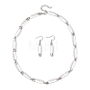 Round Imitated Pearl Acrylic Dangle Earrings & Necklaces Sets SJEW-JS01363-2