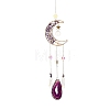 Wire Wrapped Natural Amethyst Moon with Tree of Life Pendant Decorations HJEW-K046-07G-06-2