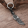 Vintage 304 Stainless Steel Angel Wing with Maltese Cross Keychains UQ7516-2
