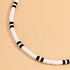 Bohemian Black and White Polymer Clay Heishi Beaded Necklaces for Men DR8717-5