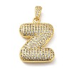 Brass Micro Pave Cubic Zirconia Pendants KK-E061-03G-26-1