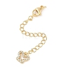 Brass Micro Pave Cubic Zirconia Ends with Chains KK-U043-01G-1