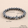 Synthetic Non-magnetic Hematite Round Beaded Stretch Bracelets for Men Women OI3299-1-1