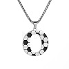 201 Stainless Steel Soccer Initial Pendant Necklacess for Men Women WG63E1E-15-1