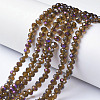 Electroplate Transparent Glass Beads Strands EGLA-A034-T6mm-F-2