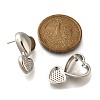 Rack Plating Heart Brass Micro Pave Clear Cubic Zirconia Stud Earrings EJEW-H143-26P-5