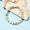 Dyed Natural Seashell Shell Round Beaded Stretch Bracelets for Women BJEW-JB14397-1