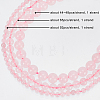 Olycraft 3 Strands 3 Style Natural Round Loose Gemstone Rose Quartz Beads Strands G-OC0005-17-4