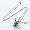 Punk Style 304 Stainless Steel Japanese Noh Mask Pendant Box Chain Necklaces for Men LS-MI4934-2