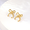 Elegant 304 Stainless Steel Bowknot Stud Earrings for Women WV7087-1-1