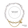 Natural Howlite Chip Beaded Necklaces with Alloy Lip Charms WGDF26A-09-1