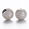 Brass Micro Pave Cubic Zirconia Beads LS-ZIRC-D011-53P-1