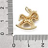 Brass Micro Pave Black Cubic Zirconia Charms CU-L001-18G-14-3